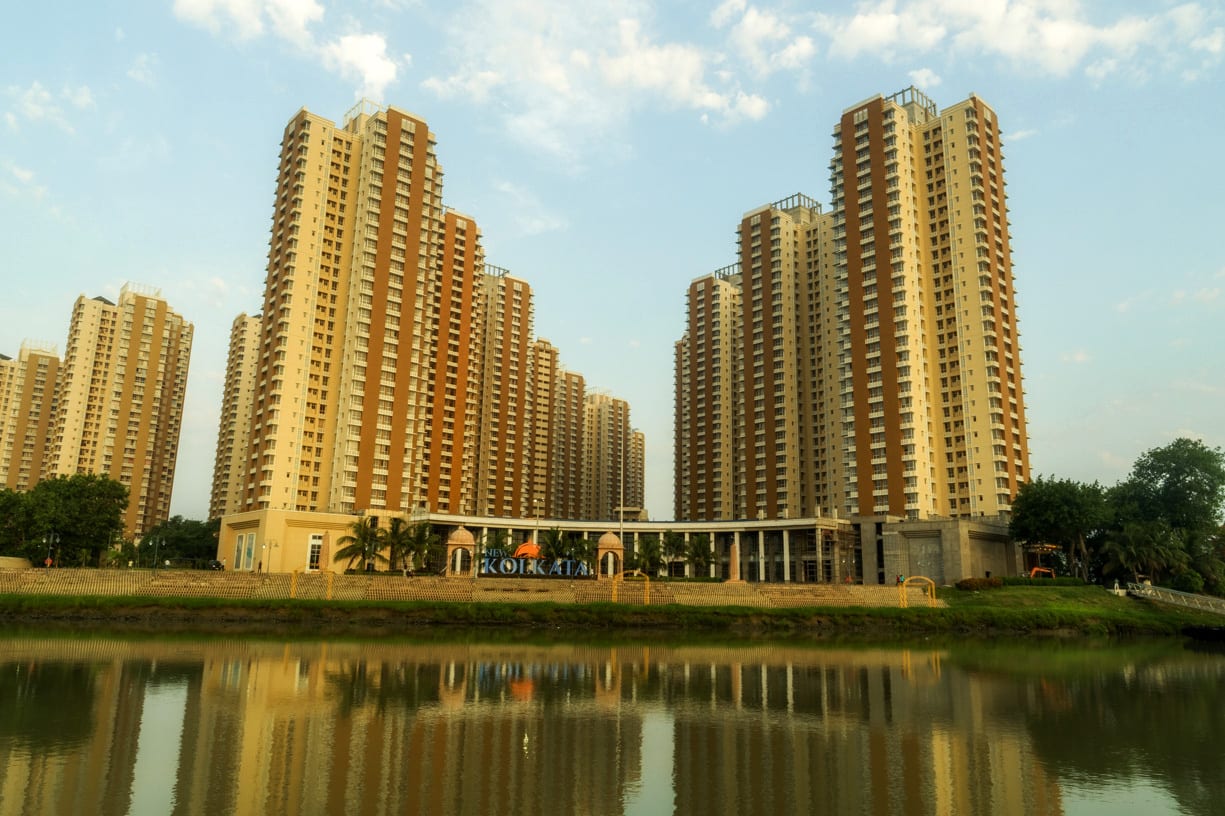 New Kolkata riverside towers on the Ganga